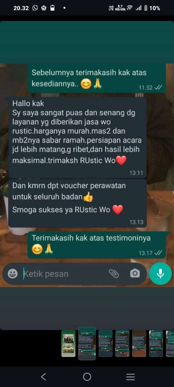 Testimoni klien Rushtic WO 2